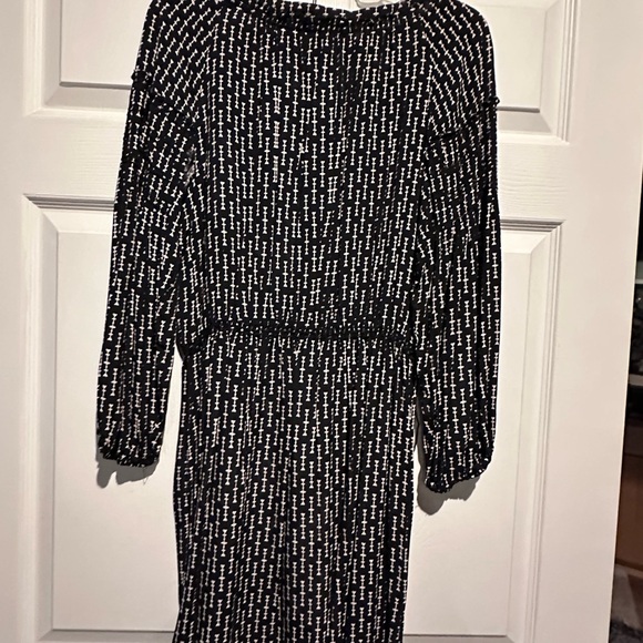 Sophie Max Black Big Sleeve Dress Sz L - Picture 2 of 5